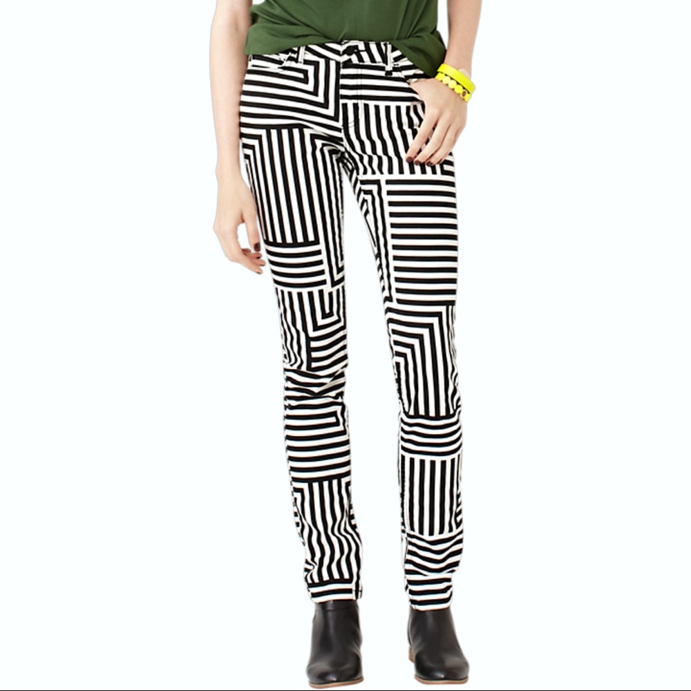 Kate Spade Saturday White& Black Jeans SZ 25 - Picture 1 of 8